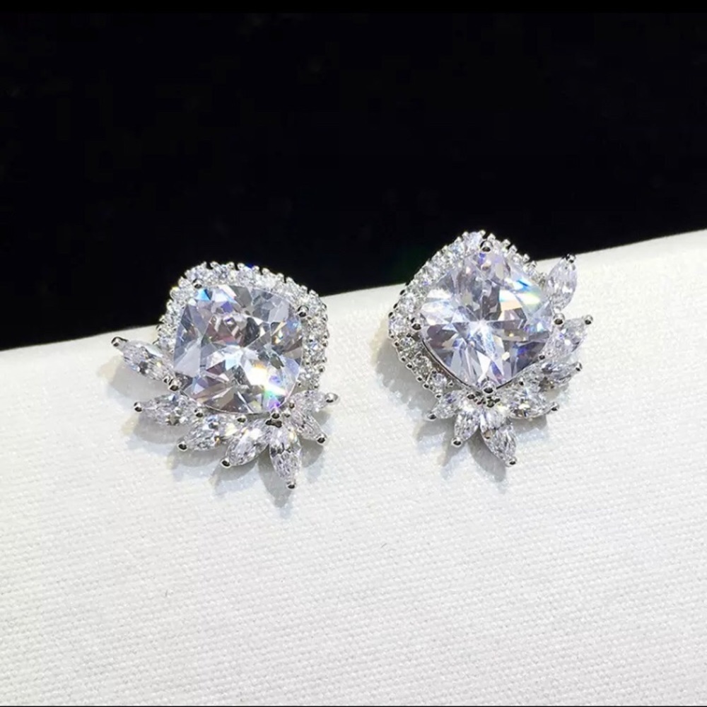 Funky silver stud earrings